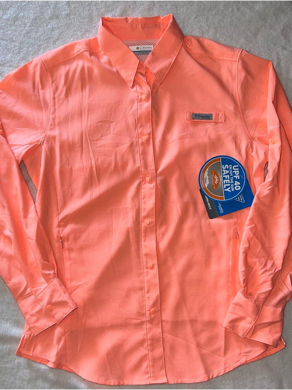 Columbia Coral Long-Sleeve Button-Down Sun Shirt